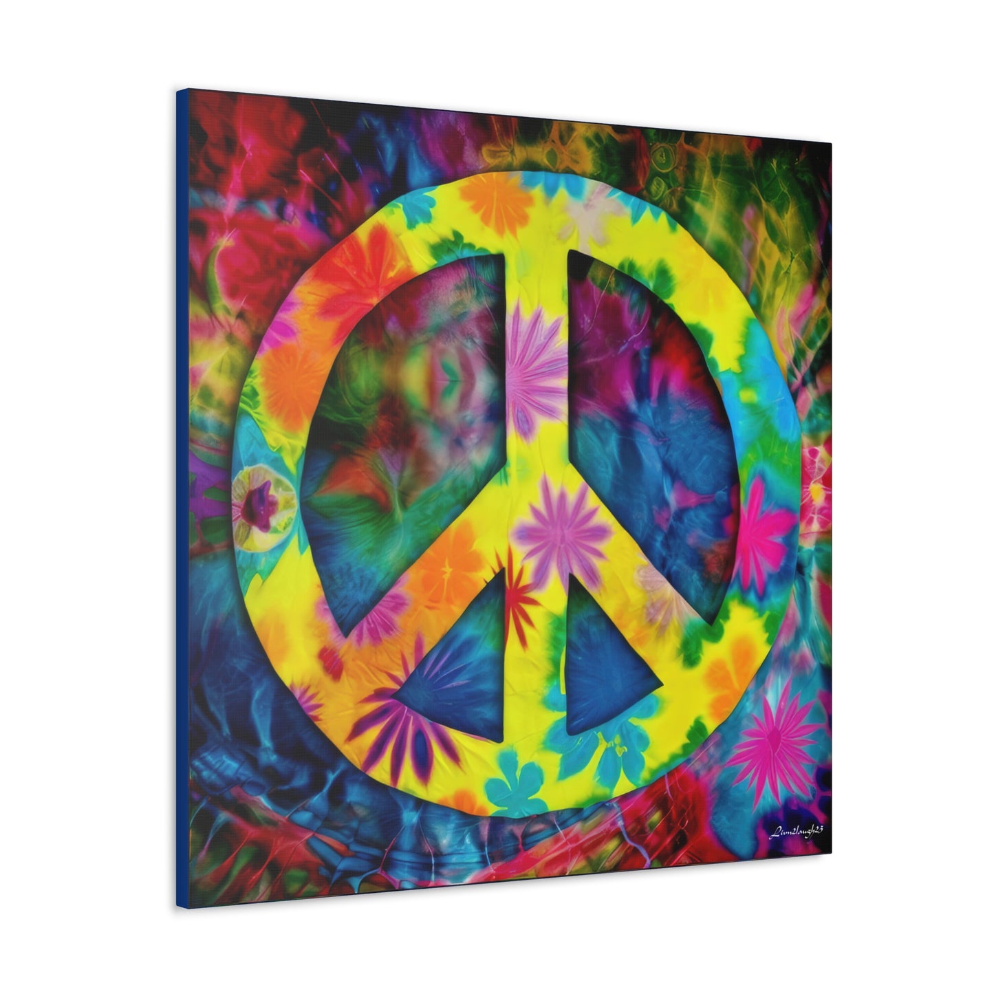 Coolio Tie Dye Hippie Peace Sign 3 Canvas Gallery Wraps