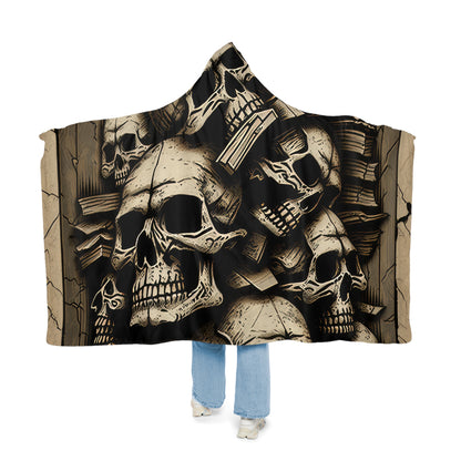 Deeply Detailed Green, Yellow And Grey Skulls Cement Background Snuggle Blanket