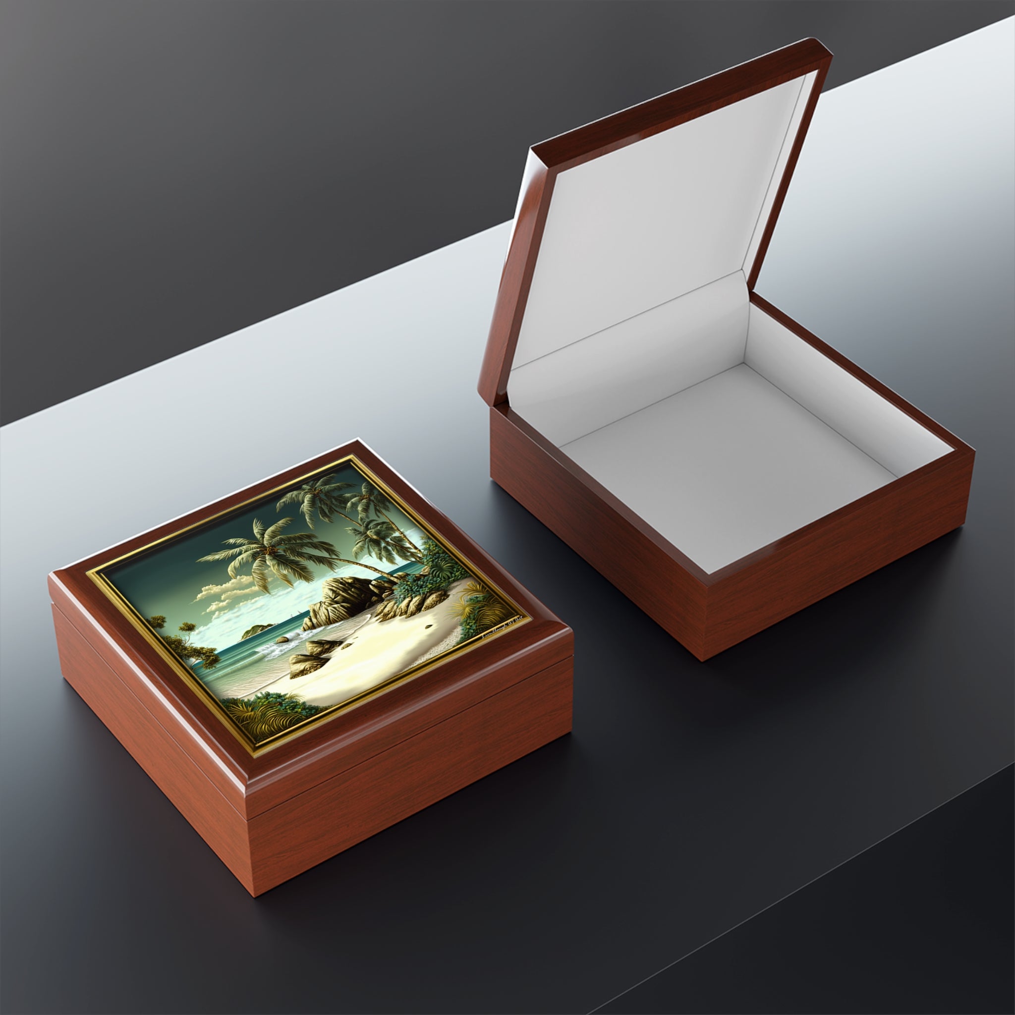 Quiet Palms, Golden Shore, Jewelry- Stash -Collection Box