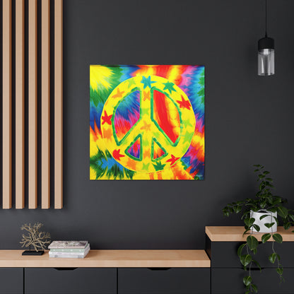 Coolio Tie Dye Hippie Peace Sign And Stars 8 Canvas Gallery Wraps