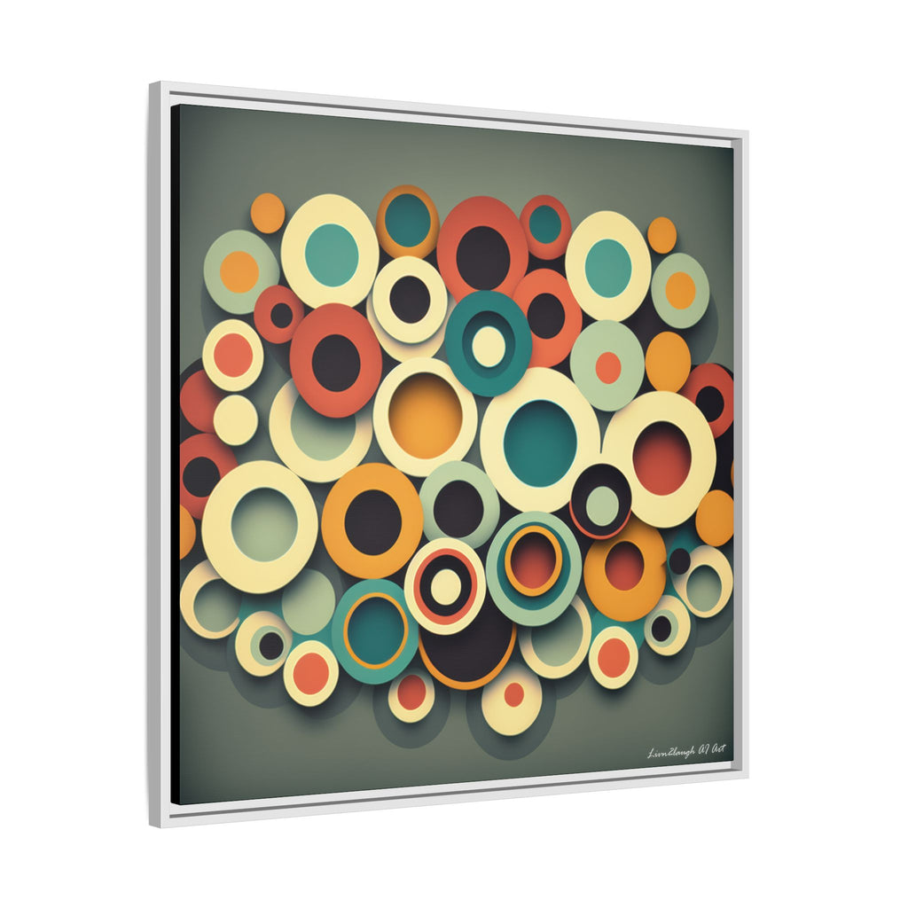 Gathered Circles, Matte Canvas, Framed (Multi-color)