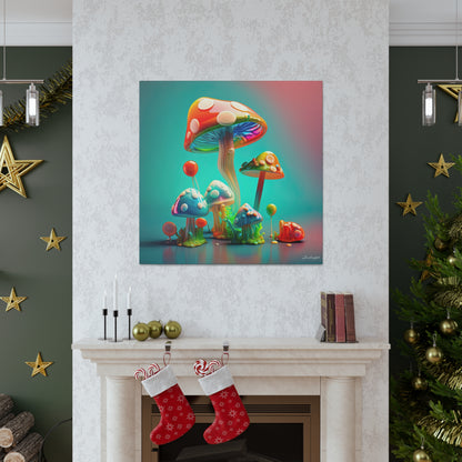 Beautiful Mushroom Luminating Colorful Bliss 3 Canvas Gallery Wraps