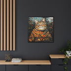 Mosaic Majesty: The Regal Cat, Framed Mosaic Cat Art Print — Colorful Modern Wall Canvas