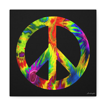 Coolio Tie Dye Hippie Peace Sign 6 Canvas Gallery Wraps