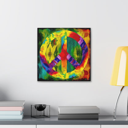 Coolio Tie Dye Hippie Peace Sign 9 Canvas Gallery Wraps