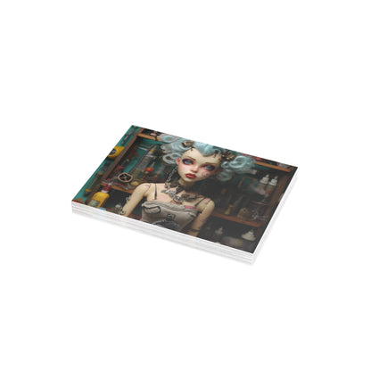 Love My Giszmos Blue Hair Black Background, designed Style 5 Postcard Bundles (envelopes included)