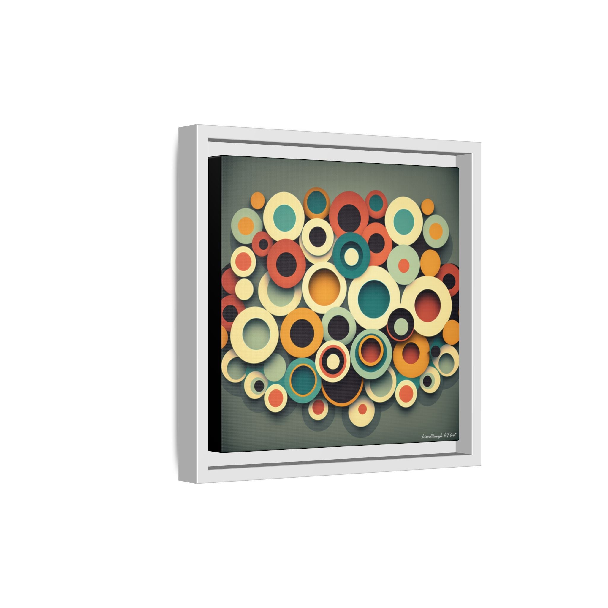 Gathered Circles, Matte Canvas, Framed (Multi-color)