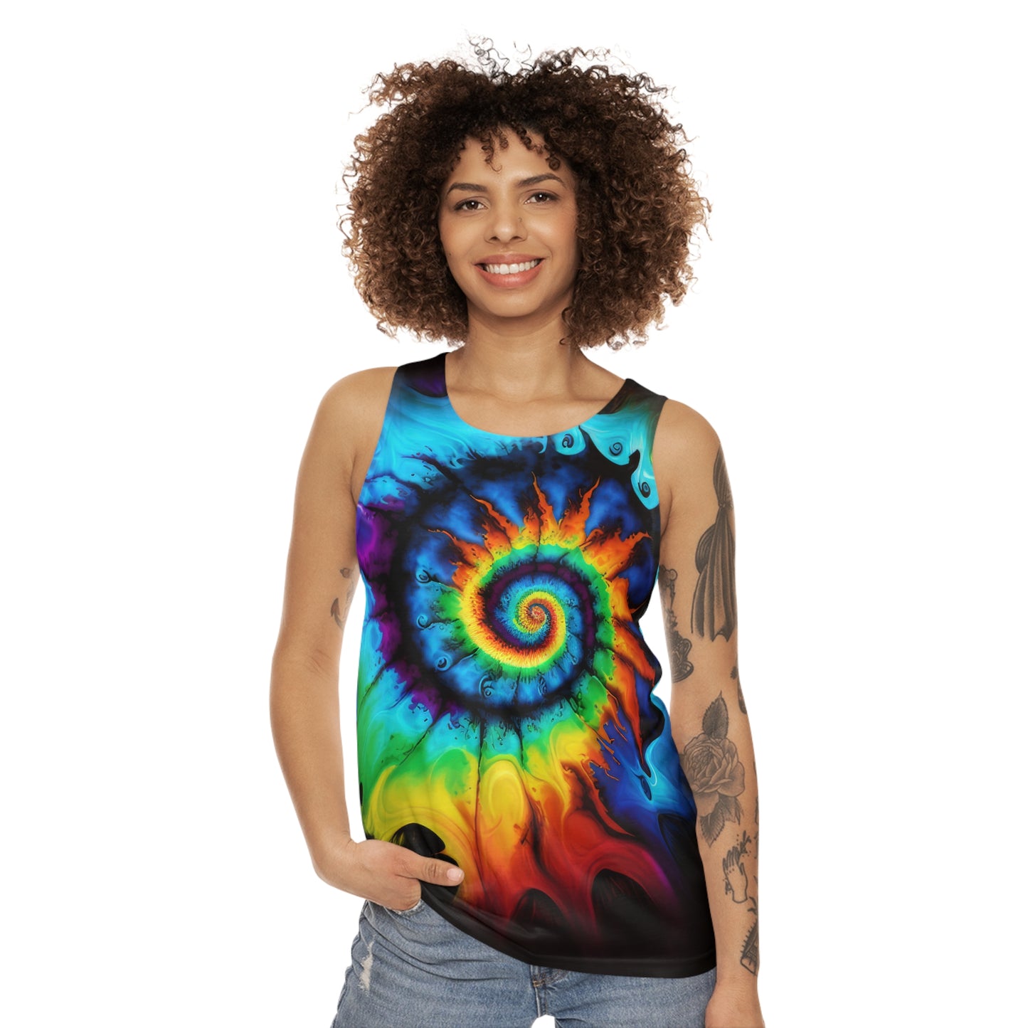 Bold And Beautiful Tie Dye Style Two 3 Unisex Tank Top (AOP)