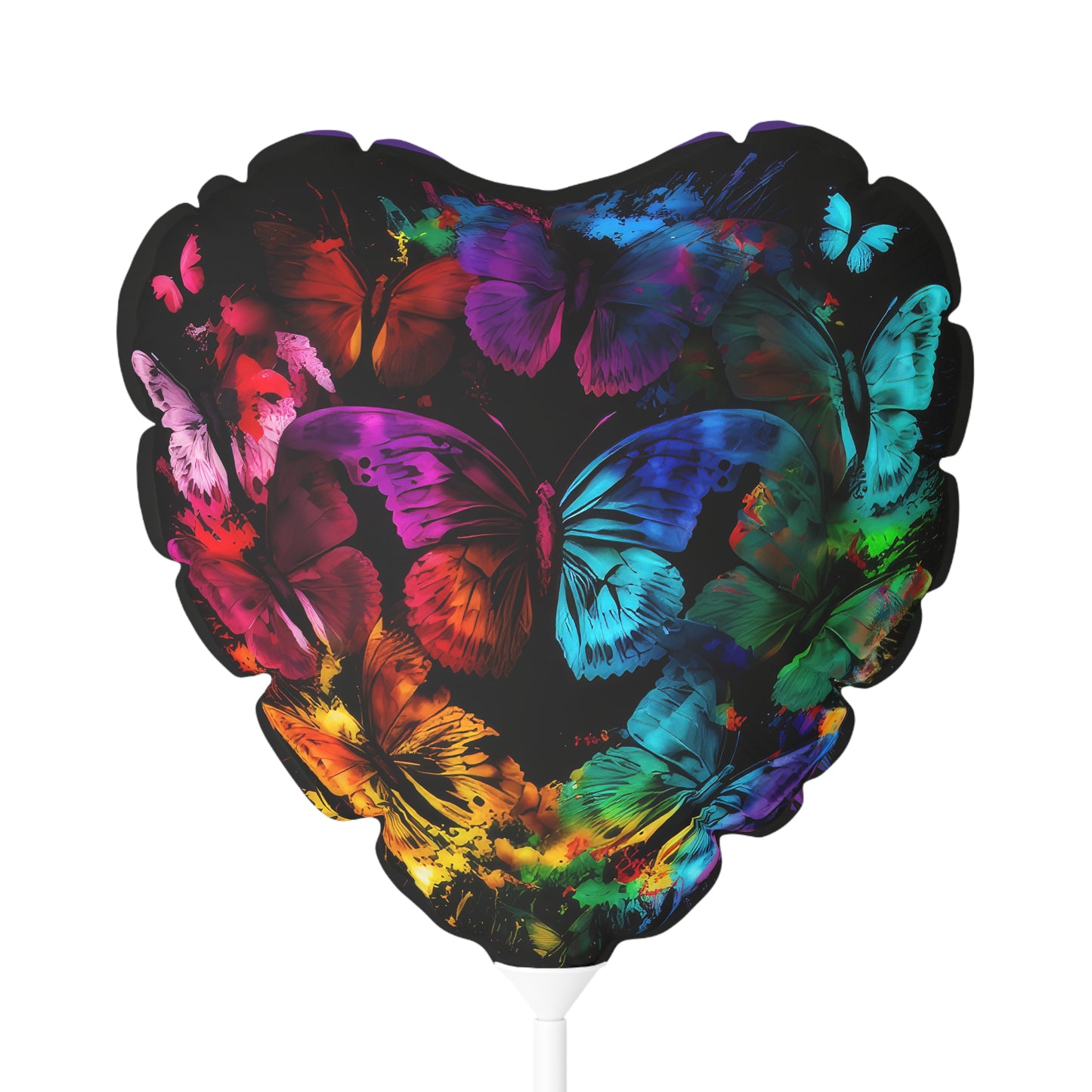 Bold And Beautiful Butterfly Tie Dye Style 7, Purple Balloon (Round and Heart-shaped), 11"