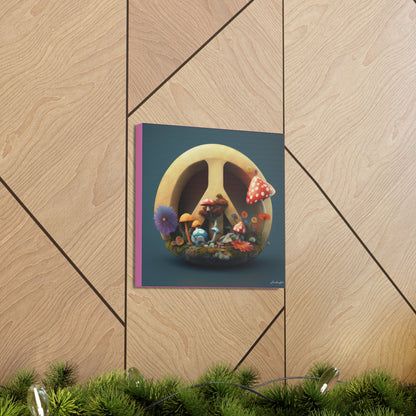 Beautiful Forest Round Peace Sign 3 Canvas Gallery Wraps