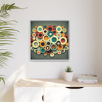 Gathered Circles, Matte Canvas, Framed (Multi-color)