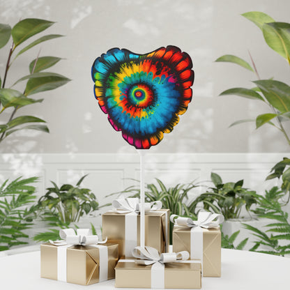 Bold And Beautiful Tie Dye Style 4 Balloon (Round and Heart-shaped), 11"