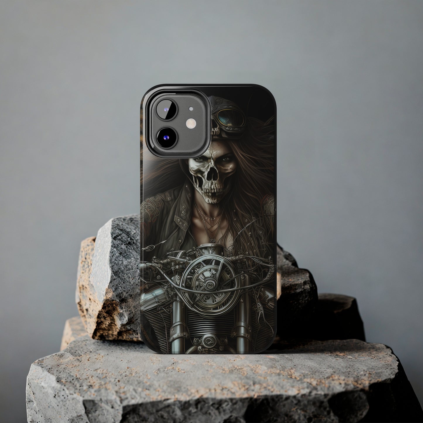 Skull Motorcycle Rider, Ready to Tear Up Road On Beautiful Bike 10 Tough Phone Cases