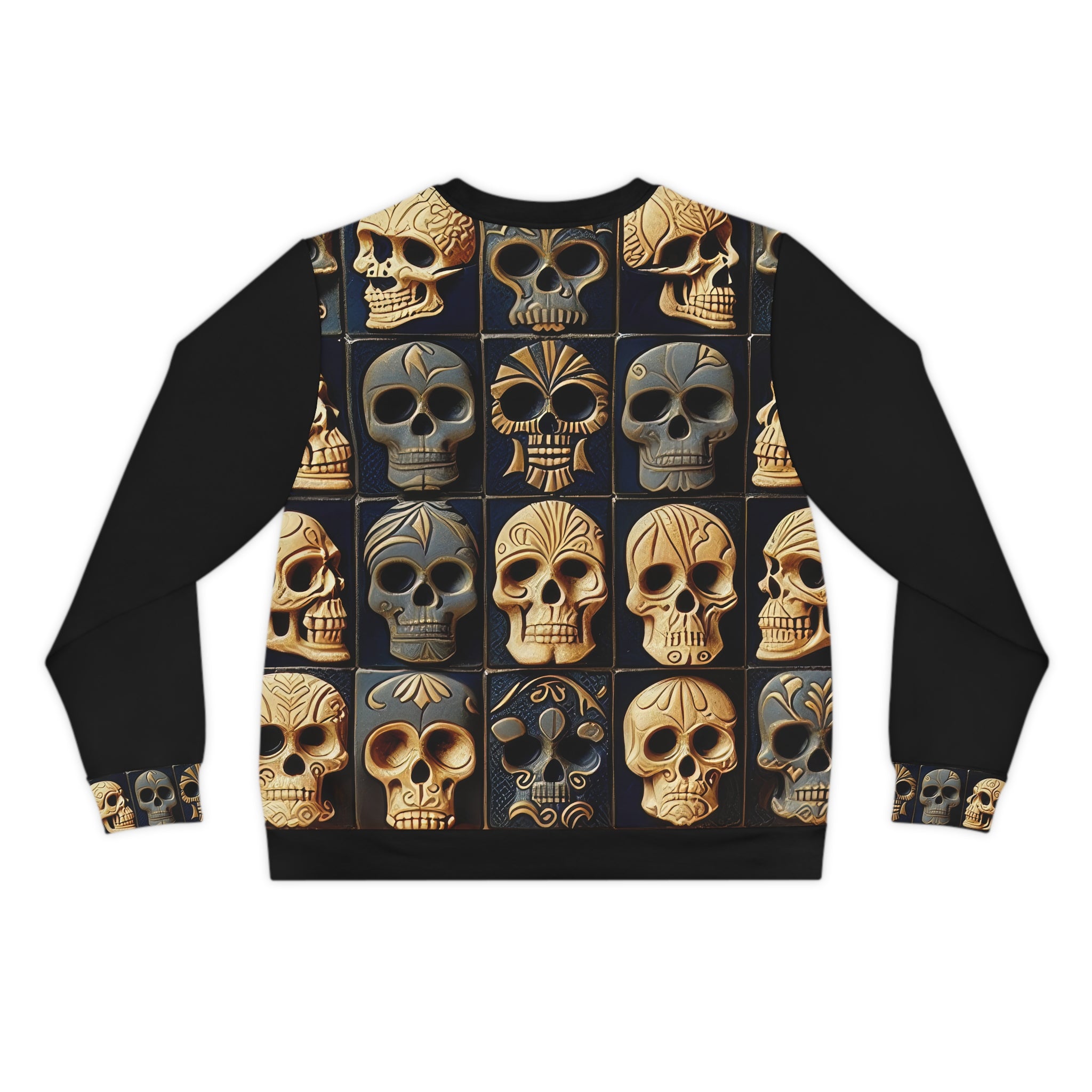 Metallic Chrome Skulls and classic Designed Background Style 13 Lightweight Sweatshirt (AOP)