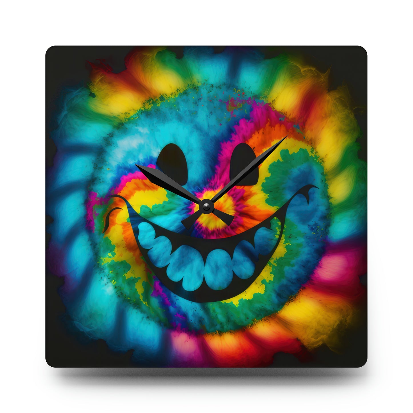 Happy Tie Dye Face Style 2 Wall Clock