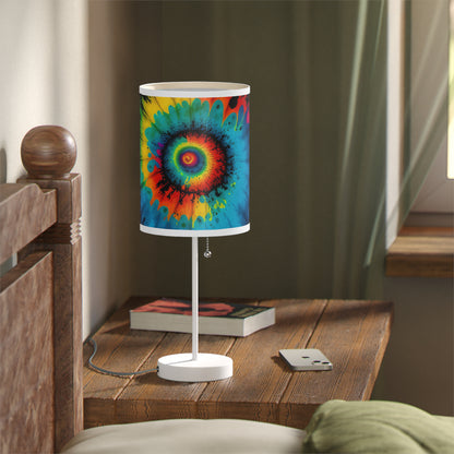 Bold And Beautiful Tie Dye Style 4 Lamp on a Stand, US|CA plug