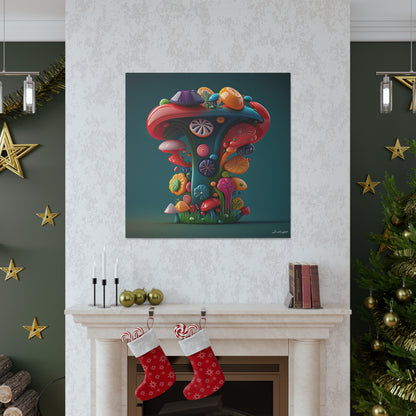 Beautiful Mushroom Luminating Colorful Bliss 9 Canvas Gallery Wraps