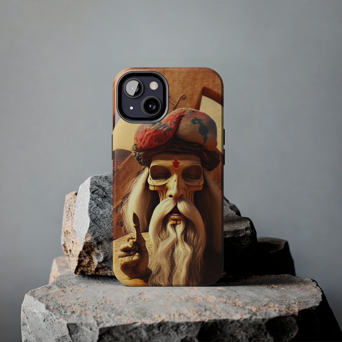 Wise Man In Dessert With Beard And Peace Sign Tough Phone Cases