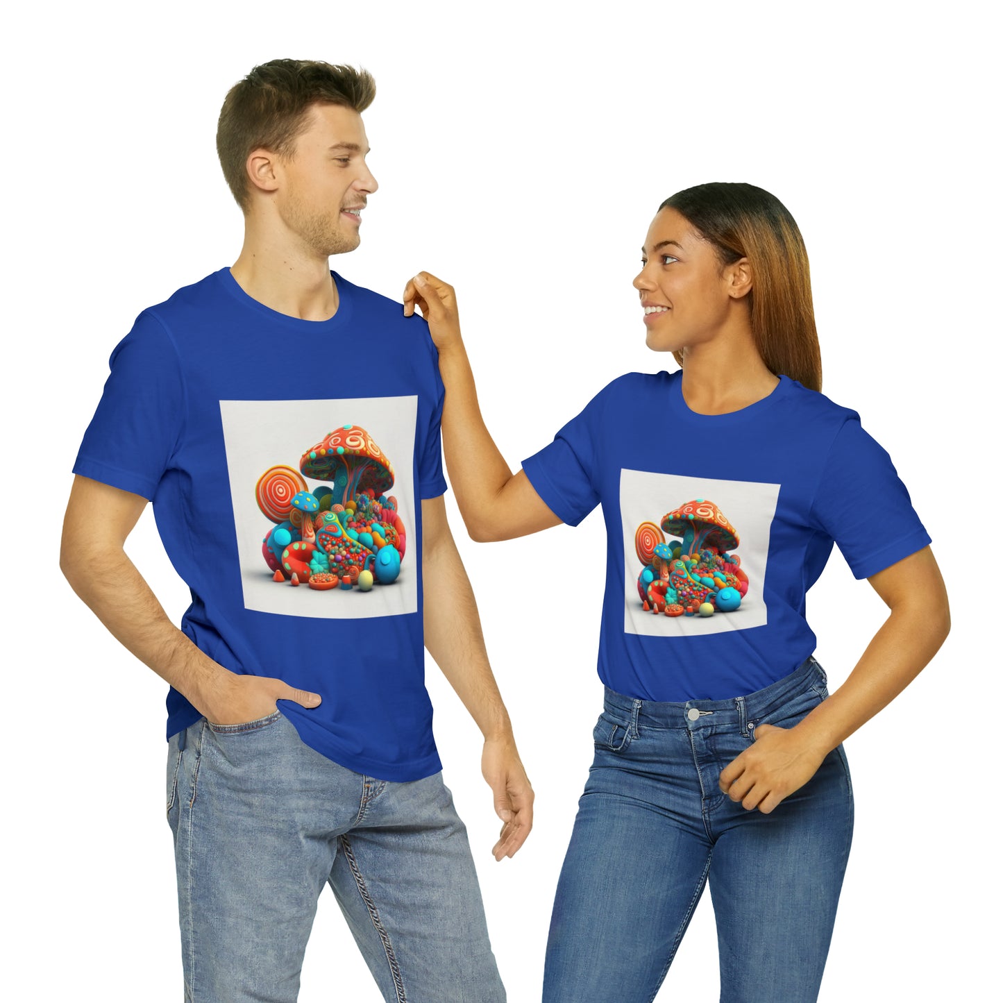 Hippie Mushroom Color Candy Style Design Style 1Unisex Jersey Short Sleeve Tee