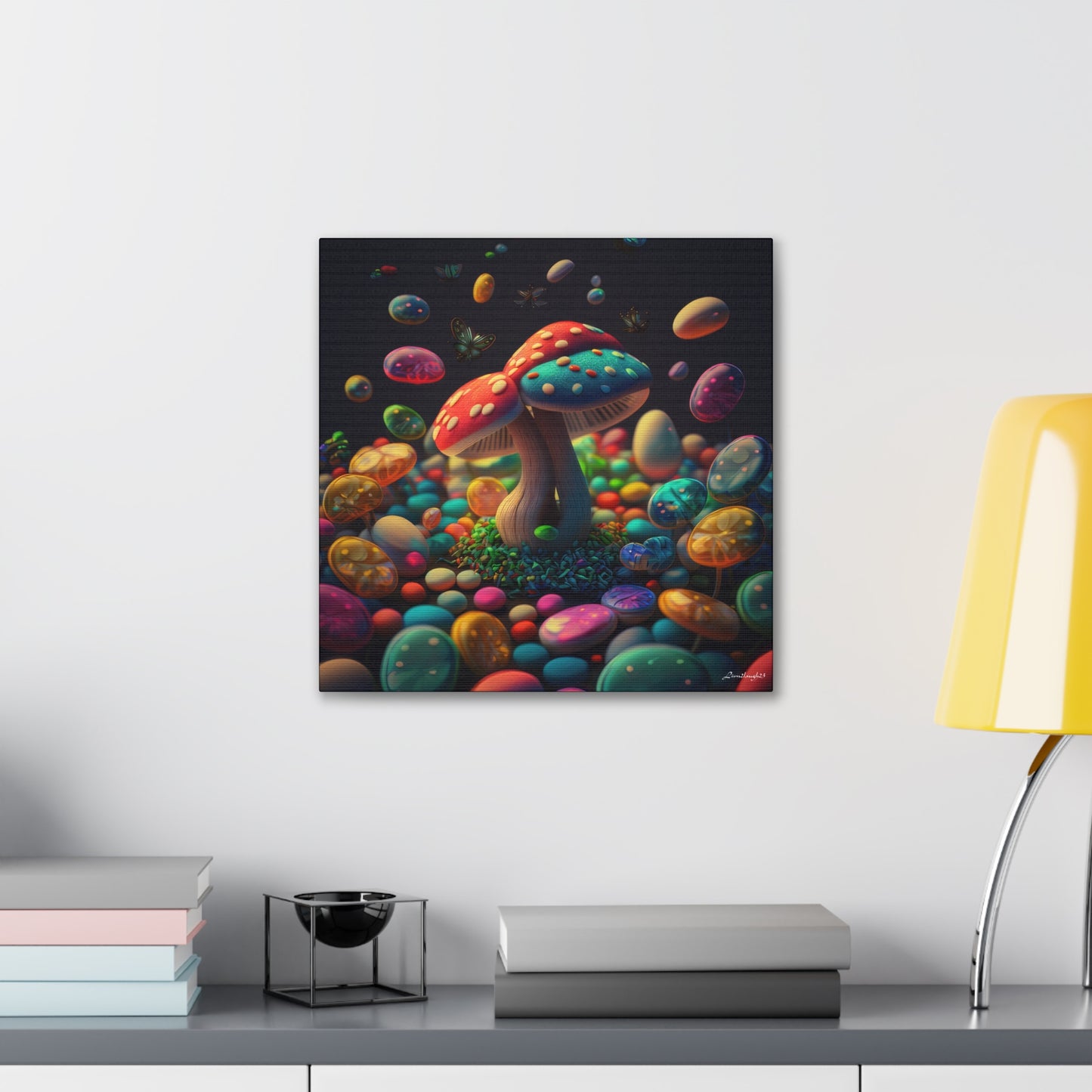 Beautiful Mushroom Luminating Colorful Bliss Canvas Gallery Wraps