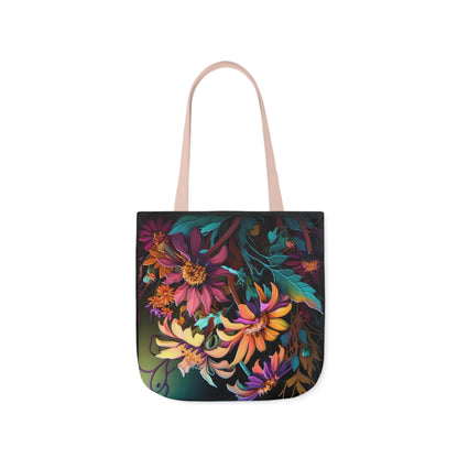 Bold And Beautiful Flowers Style Three Polyester Canvas Tote Bag (AOP)