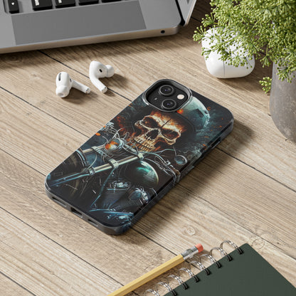 Skull Motorcycle Rider, Ready to Tear Up Road On Beautiful Bike 9 Tough Phone Cases