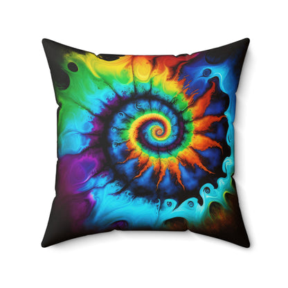 Bold And Beautiful Tie Dye Style One Spun Polyester Square Pillow