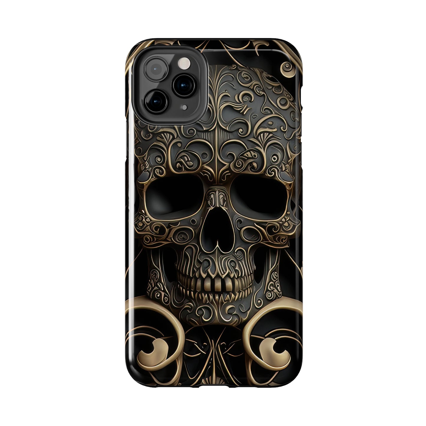 Metallic Chrome Skulls and classic Designed 2 Tough Phone Cases