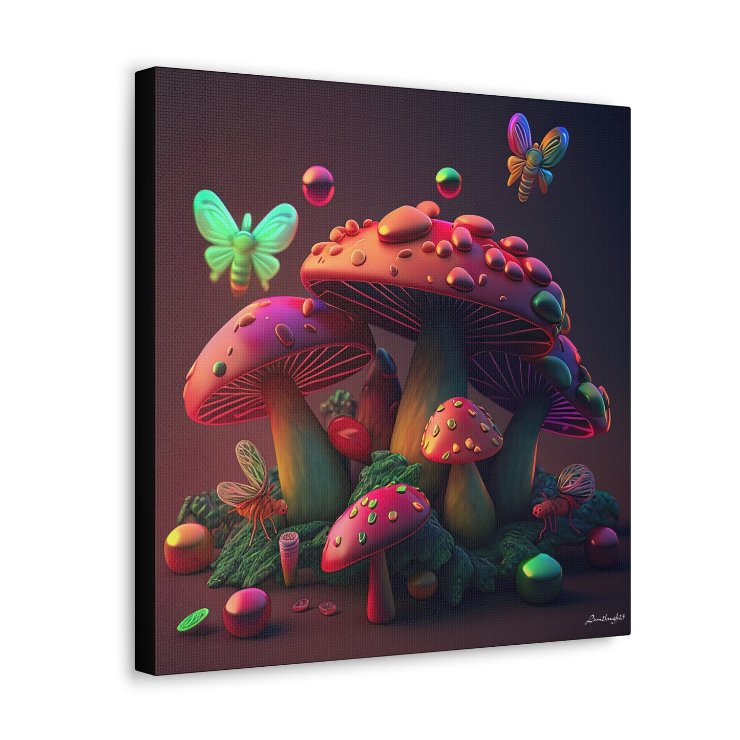 Beautiful Mushroom Luminating Colorful Bliss 8 Canvas Gallery Wraps