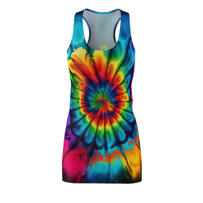 Bold And Beautiful Tie Dye Style Two Women's Cut & Sew Racerback Dress (AOP)