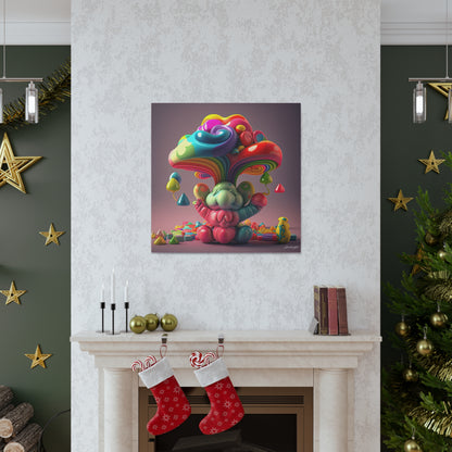 Gummy-Candy Style Mushroom Fun Bliss Cute Animal Canvas Gallery Wraps