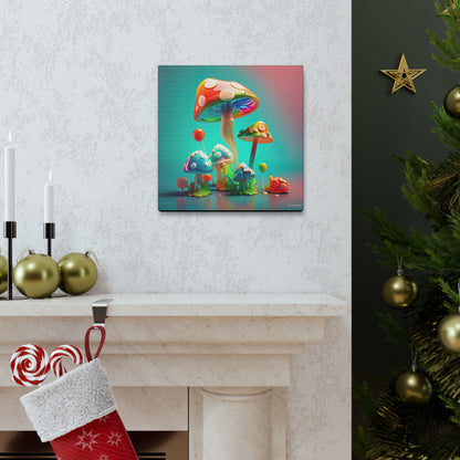 Beautiful Mushroom Luminating Colorful Bliss 3 Canvas Gallery Wraps