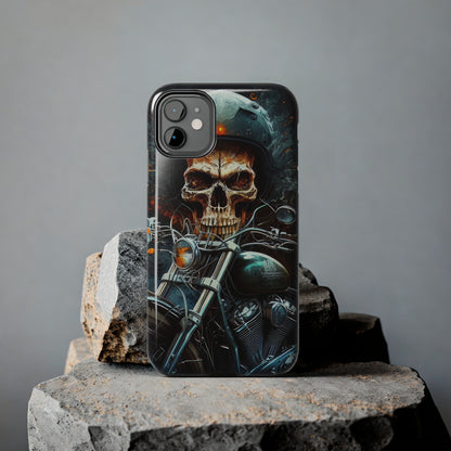 Skull Motorcycle Rider, Ready to Tear Up Road On Beautiful Bike 9 Tough Phone Cases