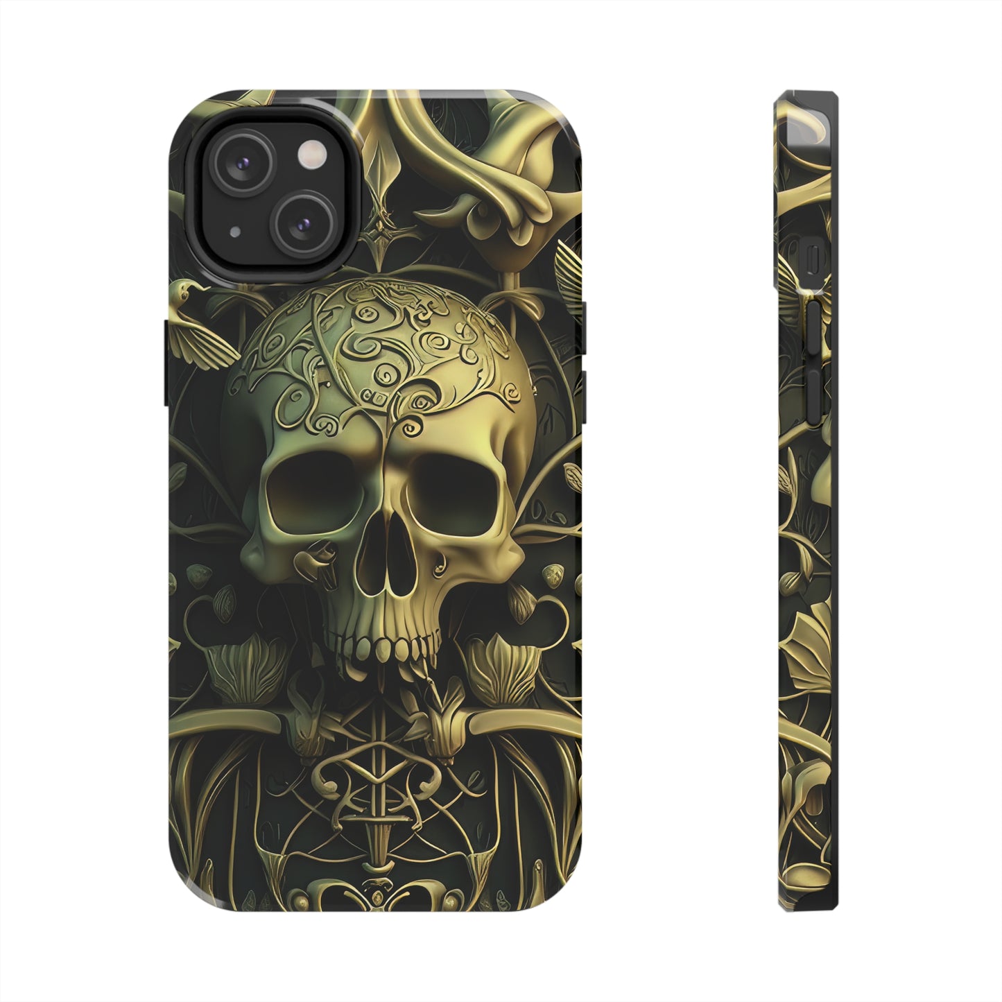 Metallic Chrome Skulls and classic Designed 3 Tough Phone Cases