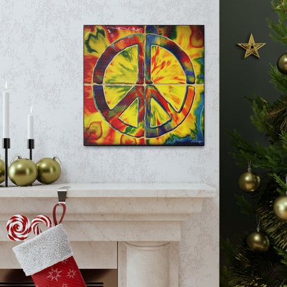 Coolio Tie Dye Hippie Peace Sign Canvas Gallery Wraps