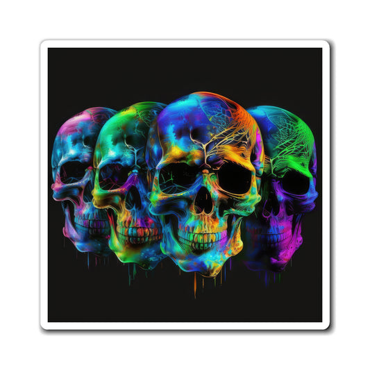 Bold And Beautiful Tie Dye Skulls, Style 7 Magnets