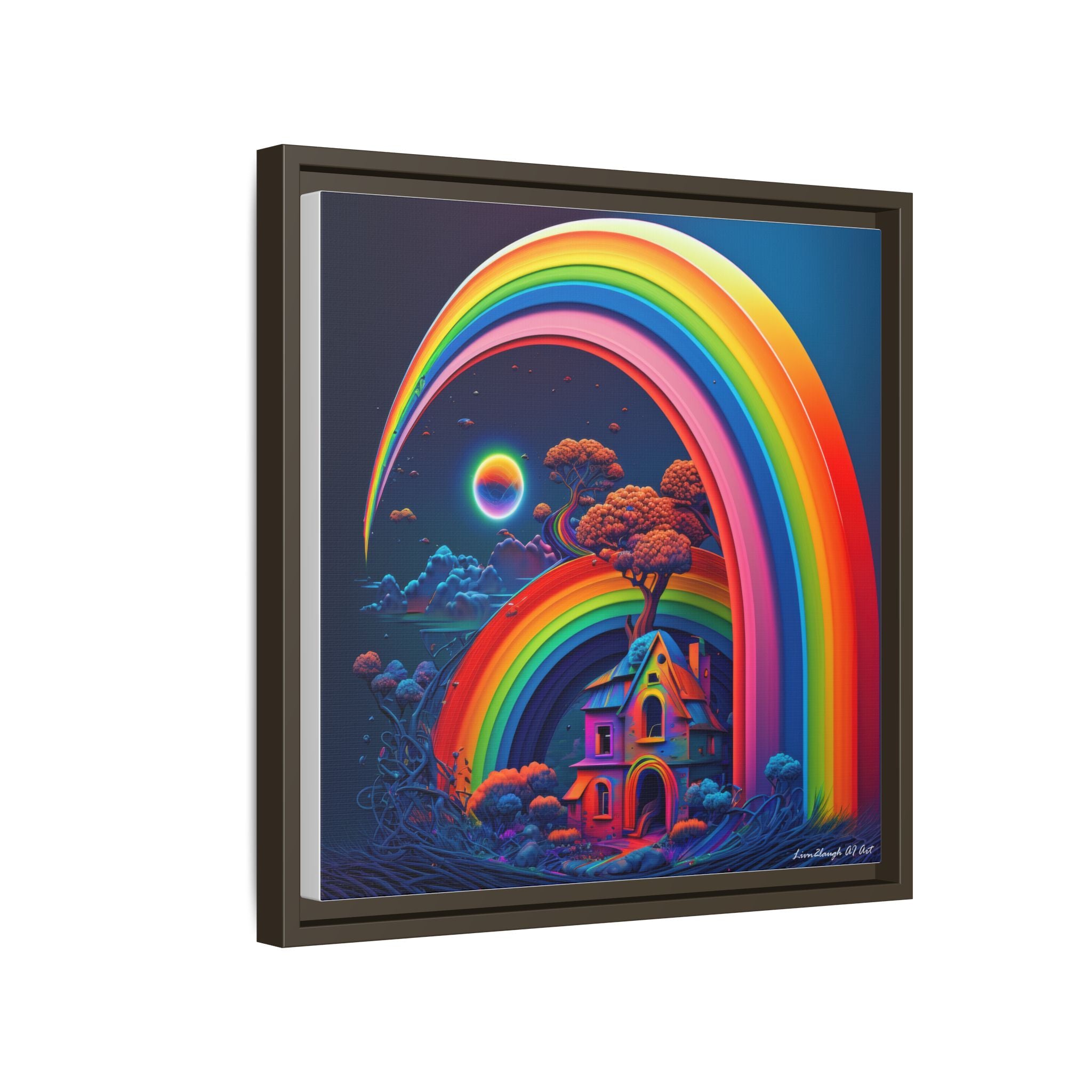Home Beneath the Rainbow, Art Print — Colorful Modern Wall Canvas