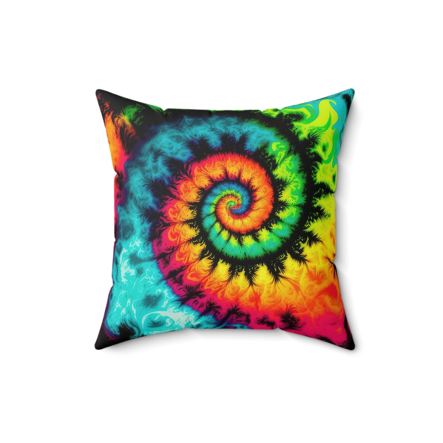 Bold And Beautiful Tie Dye Style Three Spun Polyester Square Pillow