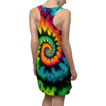 Bold And Beautiful Tie Dye Style Three C, Women's Cut & Sew Racerback Dress (AOP)