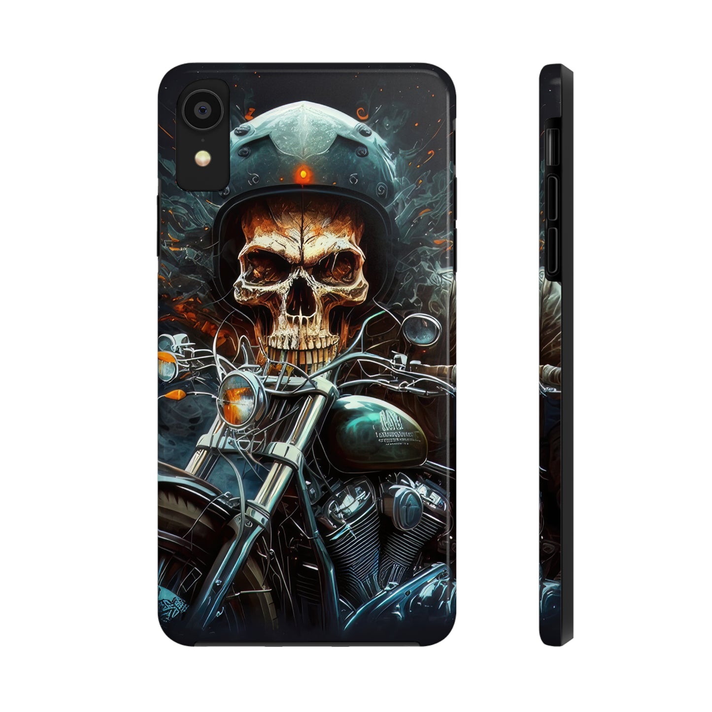 Skull Motorcycle Rider, Ready to Tear Up Road On Beautiful Bike 9 Tough Phone Cases