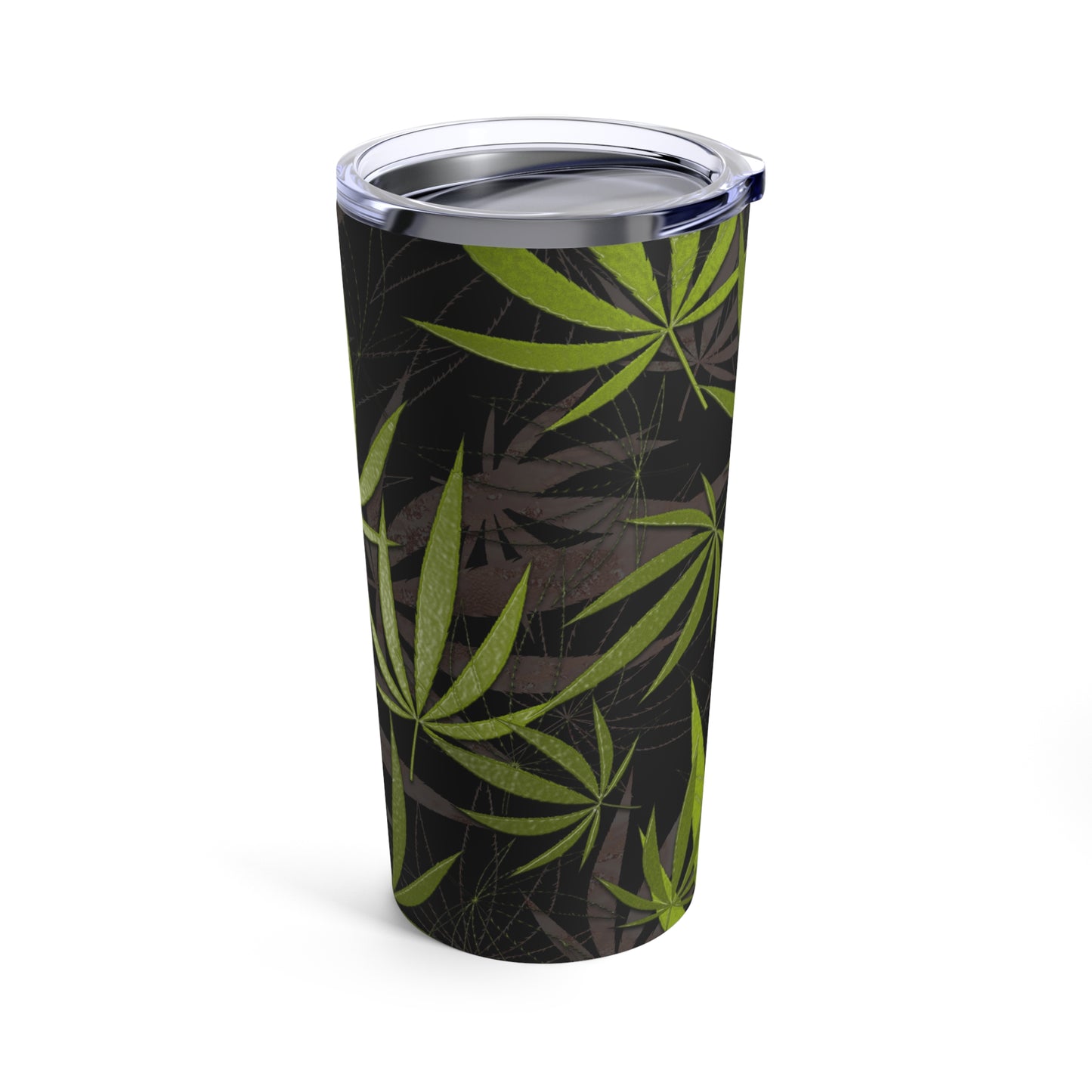 Green With Black Background Marijuana Elegantly Designed 420 Weed Tumbler 20oz