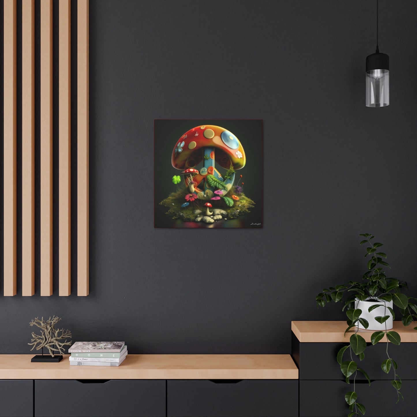 Beautiful Forest Round Peace Sign 2 Gallery Wraps