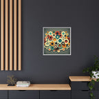 Gathered Circles, Matte Canvas, Framed (Multi-color)
