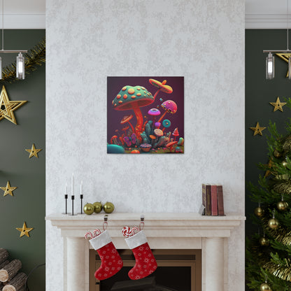 Beautiful Mushroom Luminating Colorful Bliss 2 Canvas Gallery Wraps