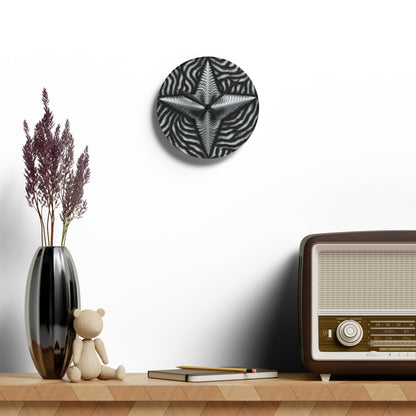 Black And White Lined Abstract Wall Clock