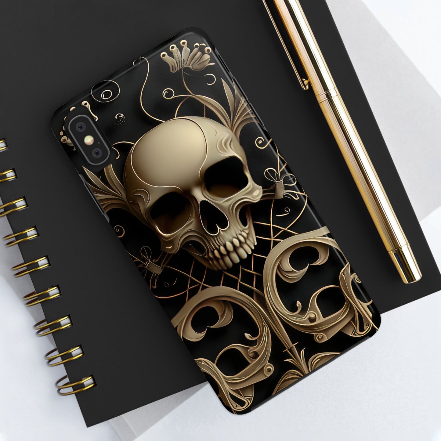 Metallic Chrome Skulls and classic Designed 1 Tough Phone Cases