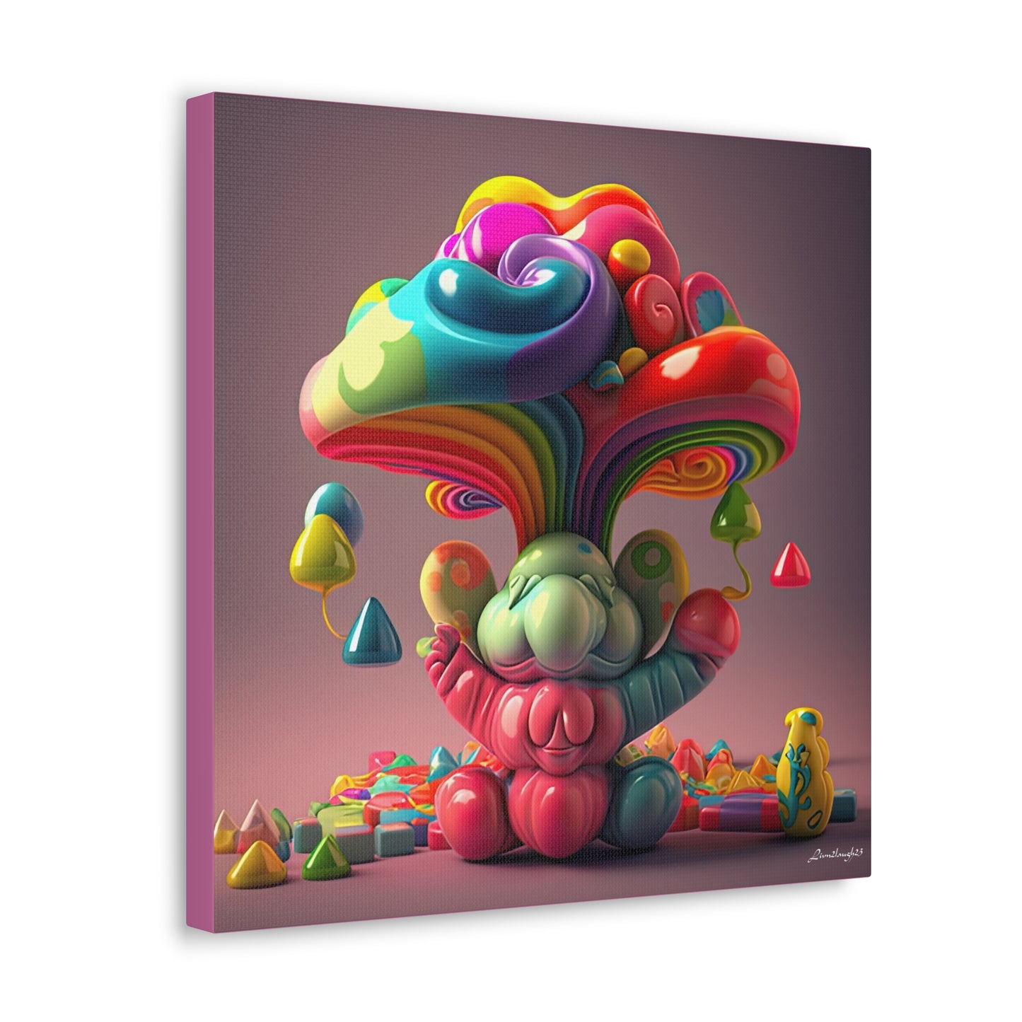 Gummy-Candy Style Mushroom Fun Bliss Cute Animal Canvas Gallery Wraps