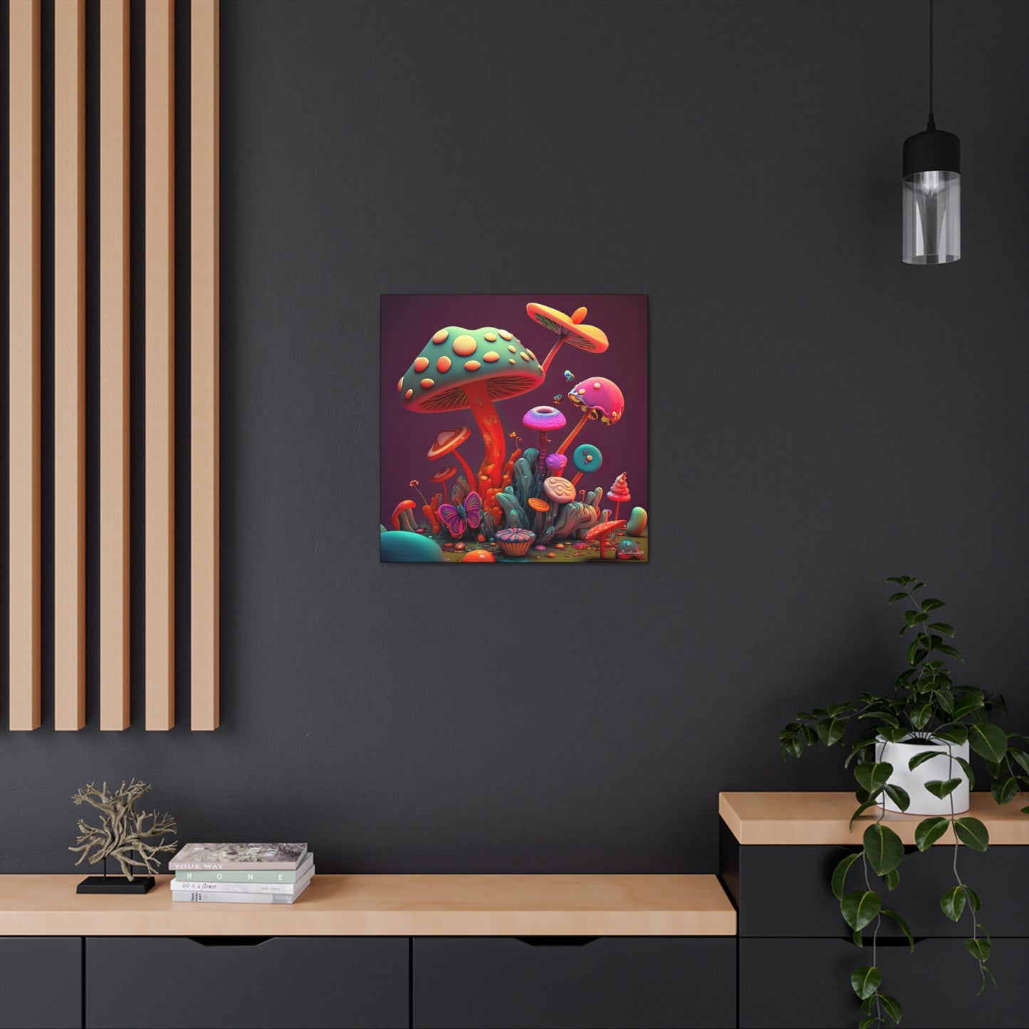 Beautiful Mushroom Luminating Colorful Bliss 2 Canvas Gallery Wraps