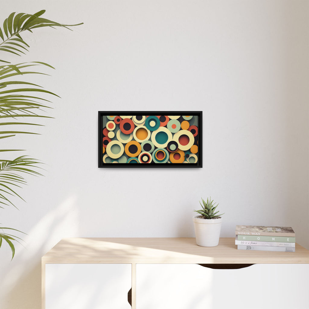 Gathered Circles, Matte Canvas, Framed (Multi-color)