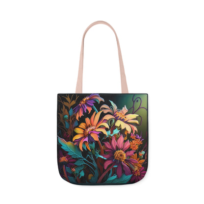 Bold And Beautiful Flowers Style Three Polyester Canvas Tote Bag (AOP)